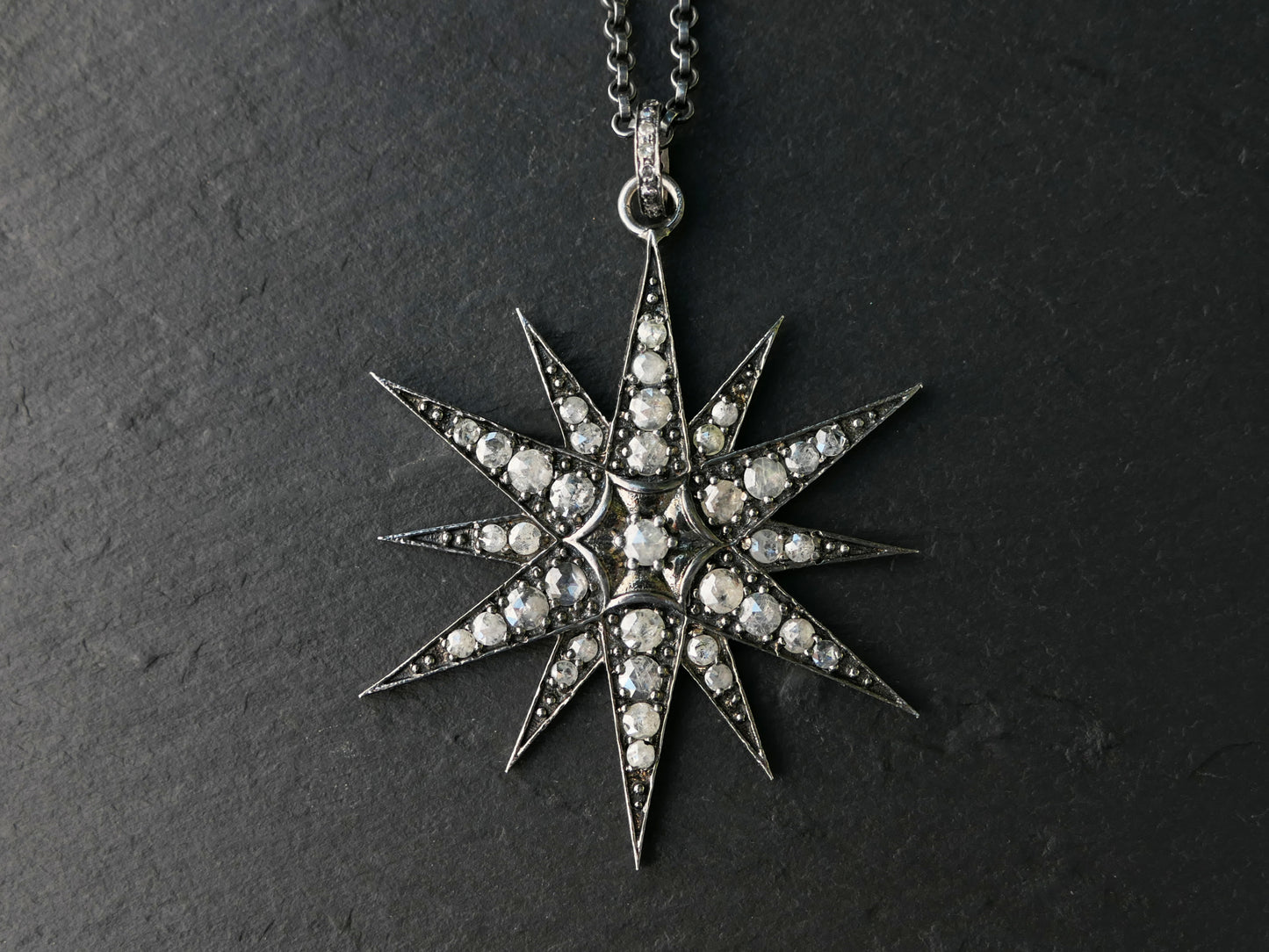 statement North Star pendant, diamond star necklace