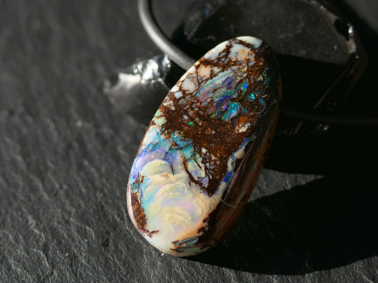 opalized wood pendant