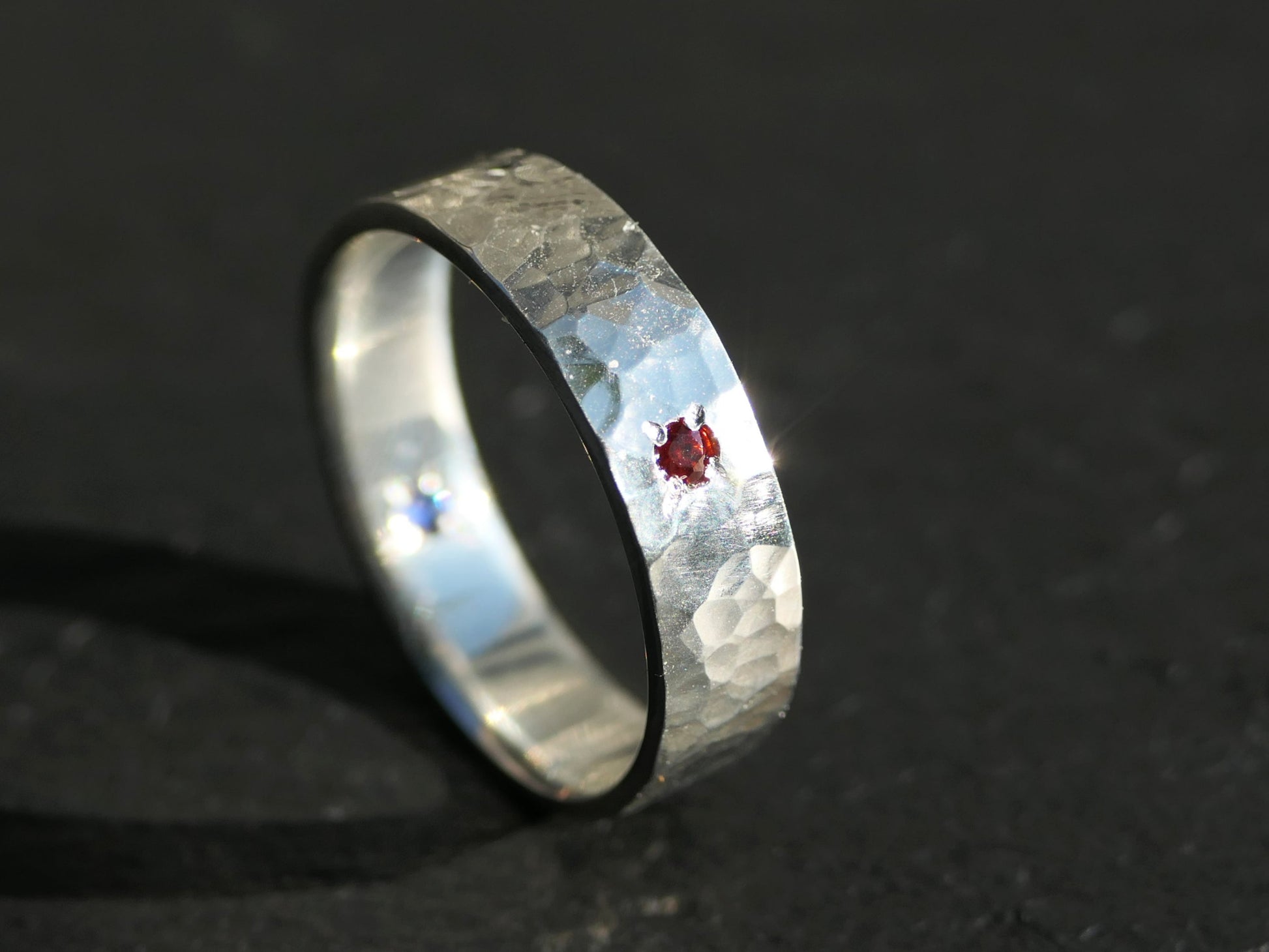 hidden gemstone ring sterling silver 