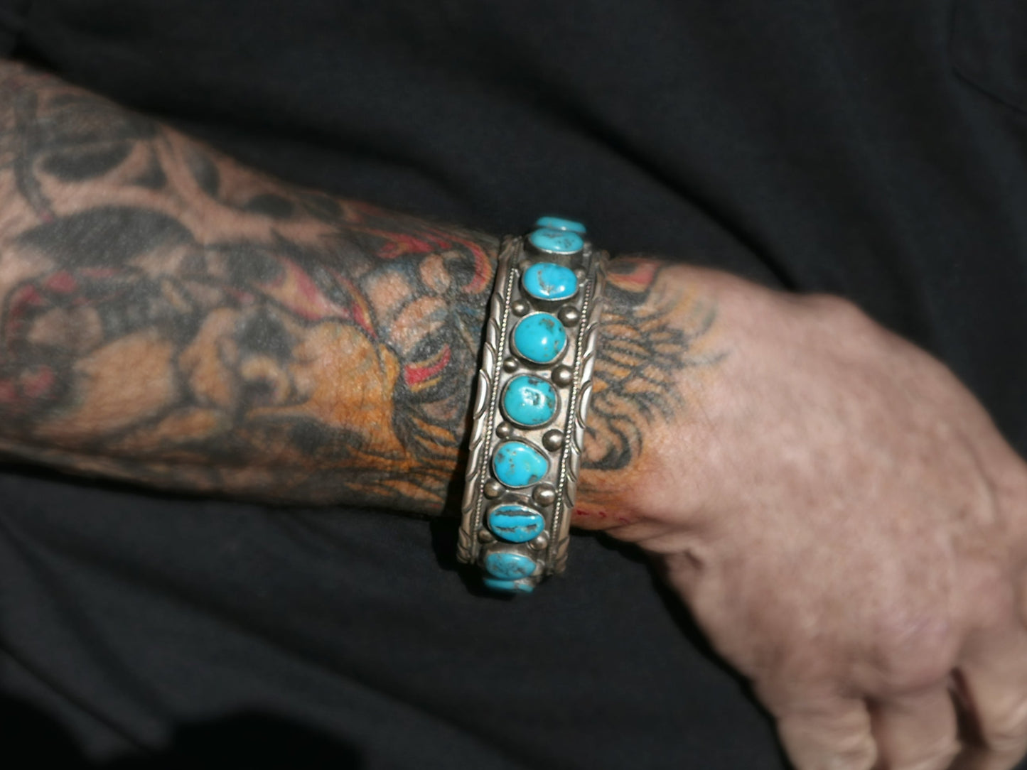 Large Kingman Turquoise Cuff Bracelet