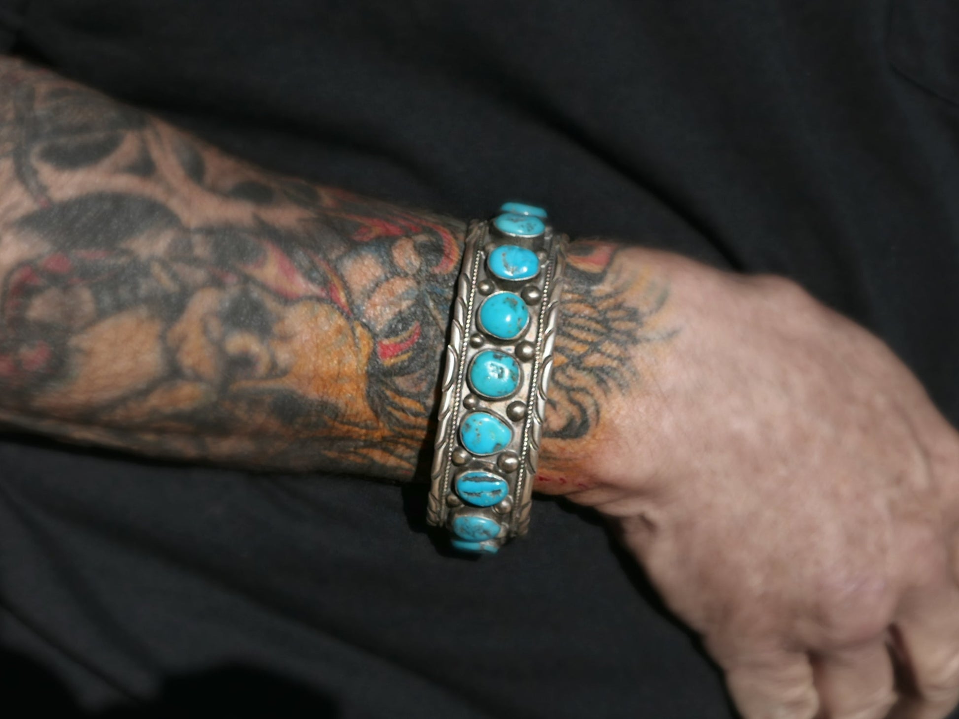 Large Kingman Turquoise Cuff Bracelet