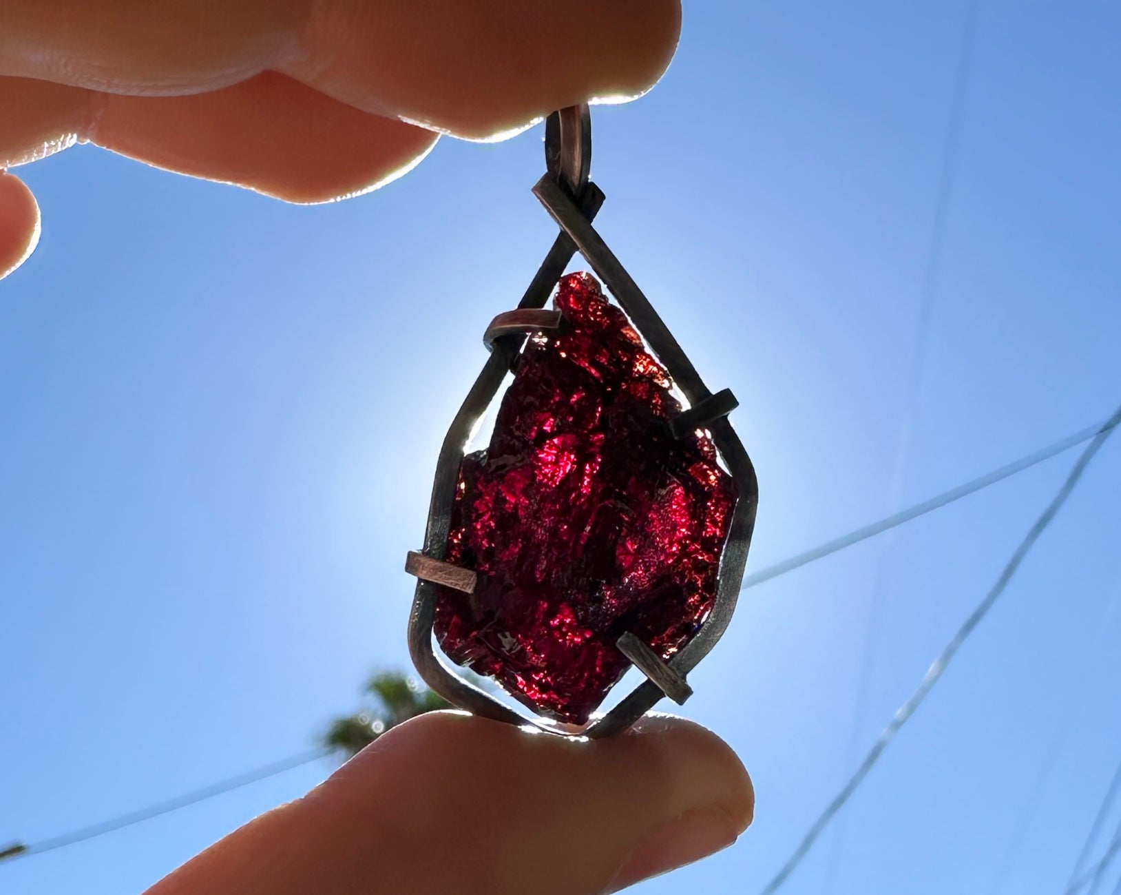 etched garnet pendant birthstone jewelry