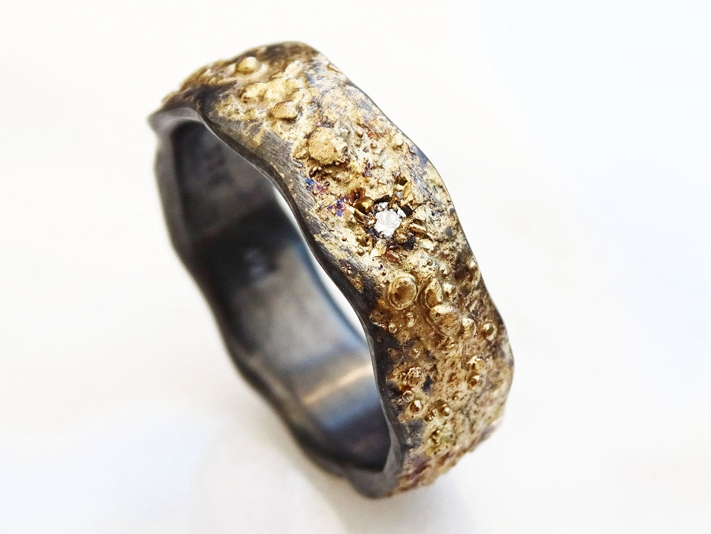 Diamond wedding band for men gold silver ring