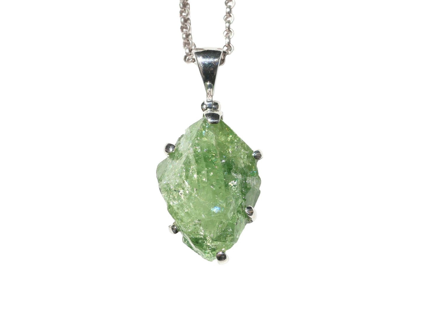 natural tsavorite garnet sterling silver setting