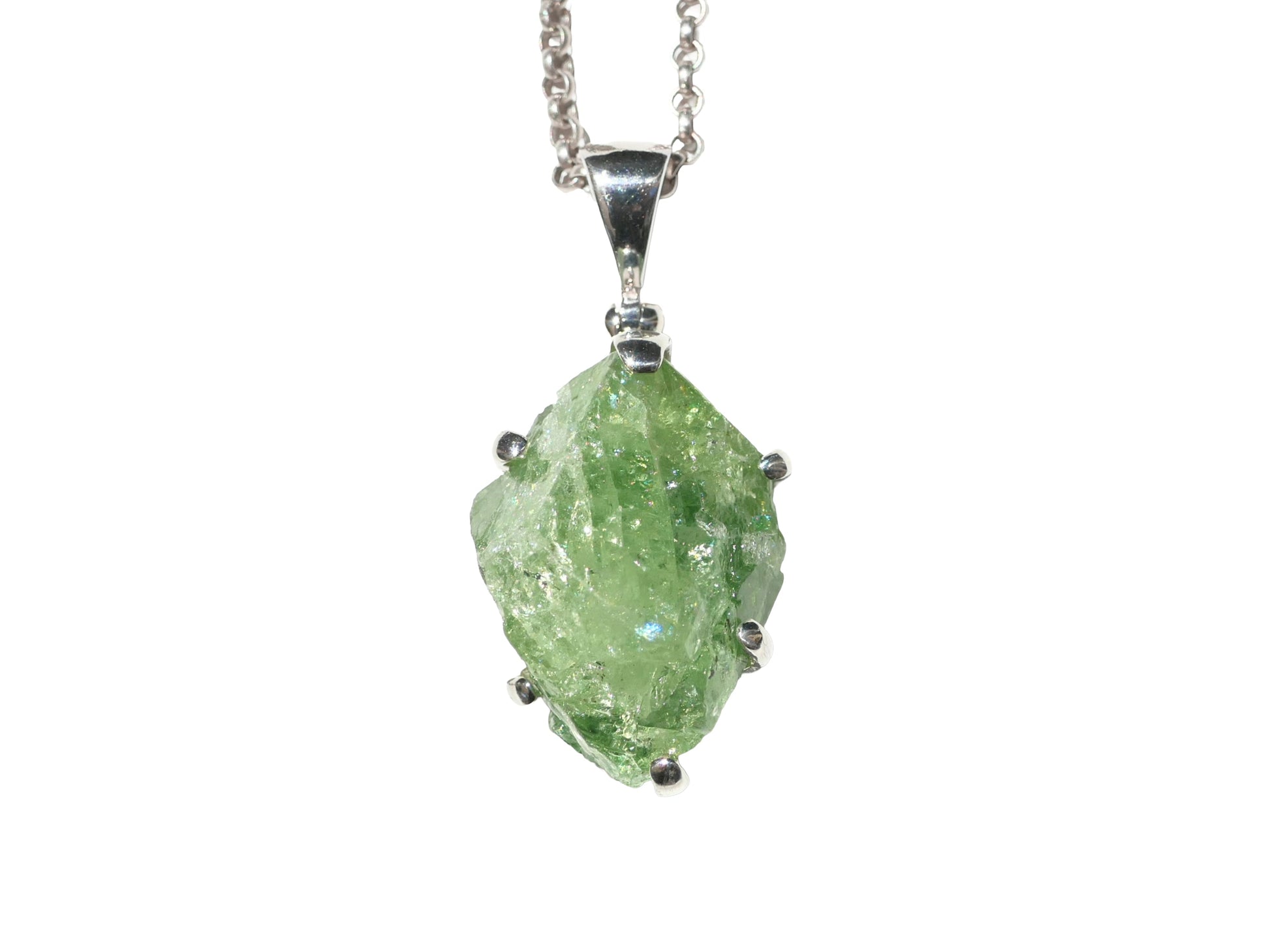 natural tsavorite garnet sterling silver setting