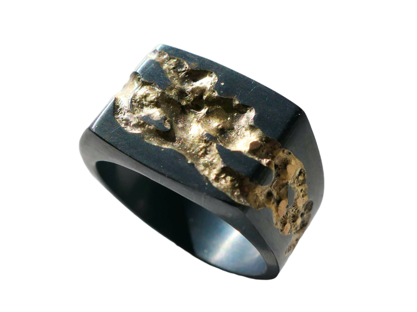 modern signet ring, rugged men's band