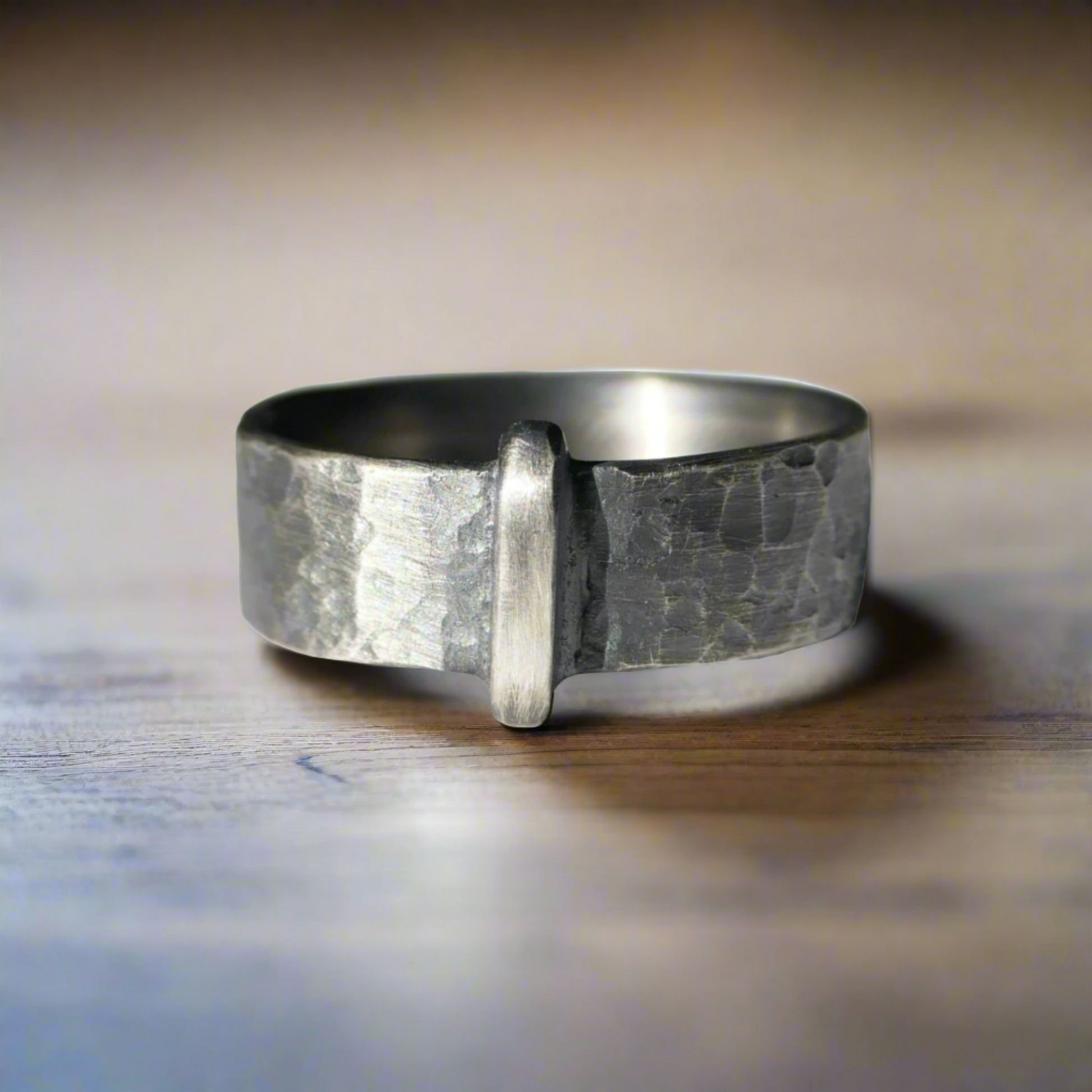 darkened silver Scottish wedding band