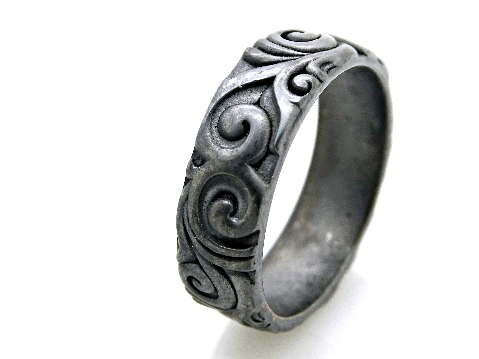 sculptural black sterling silver ring