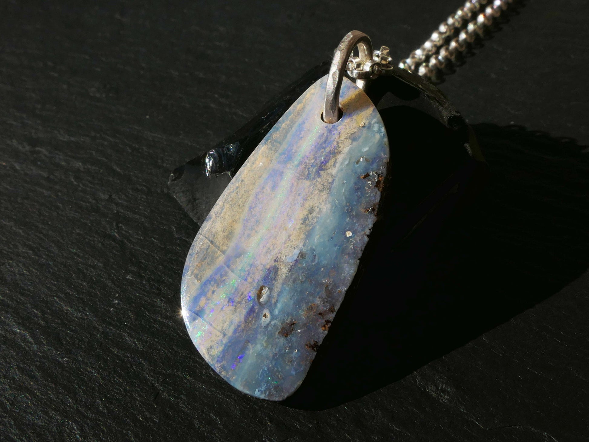 boulder opal necklace for men
