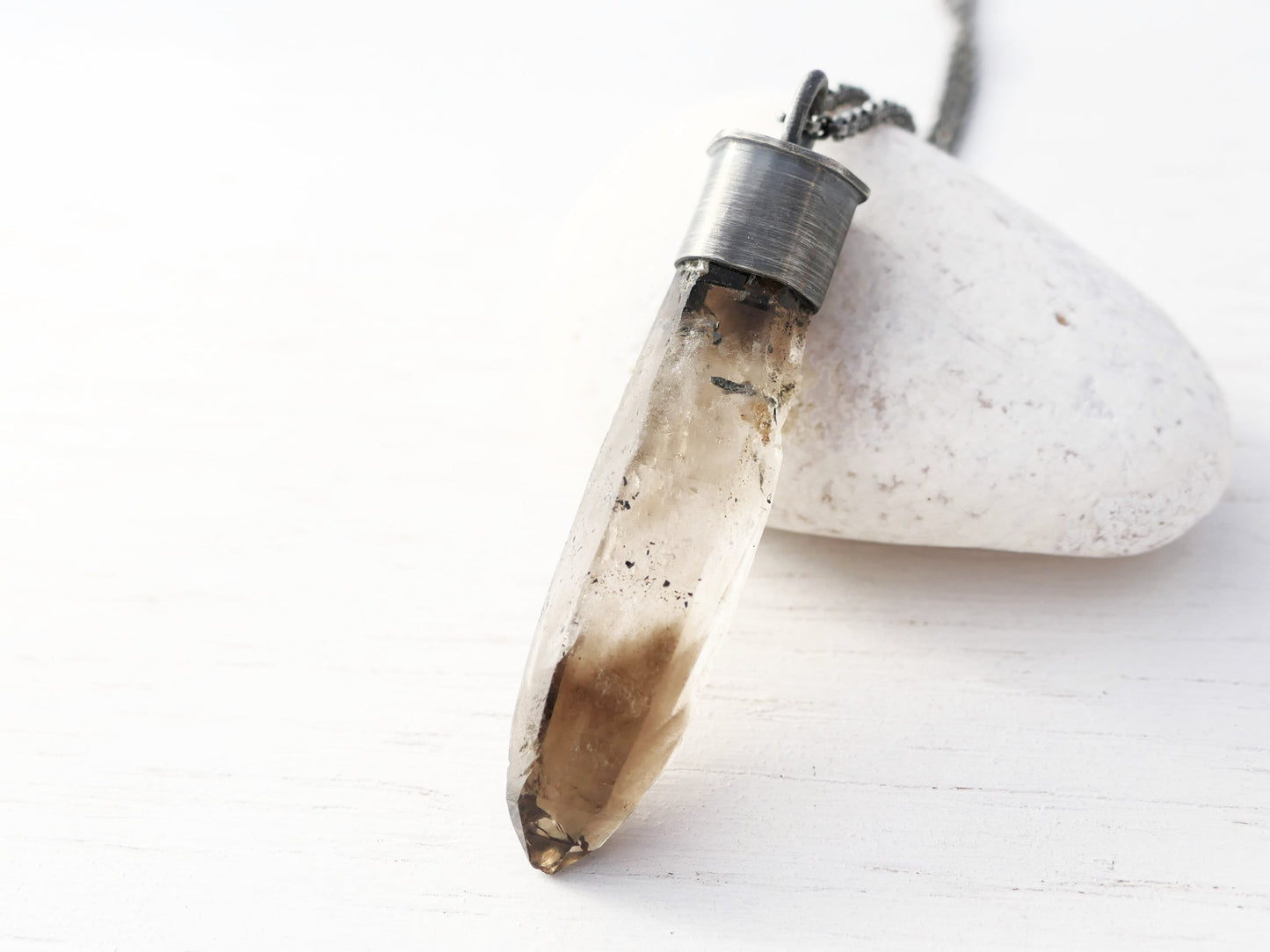 smoky quartz crystal pendant