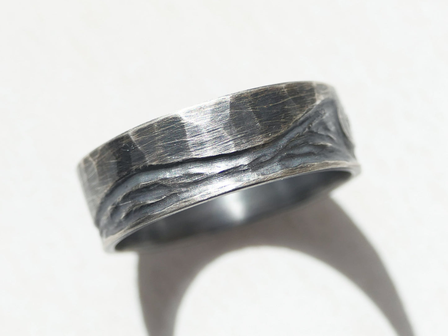 Silver wave ring Ocean wedding ring