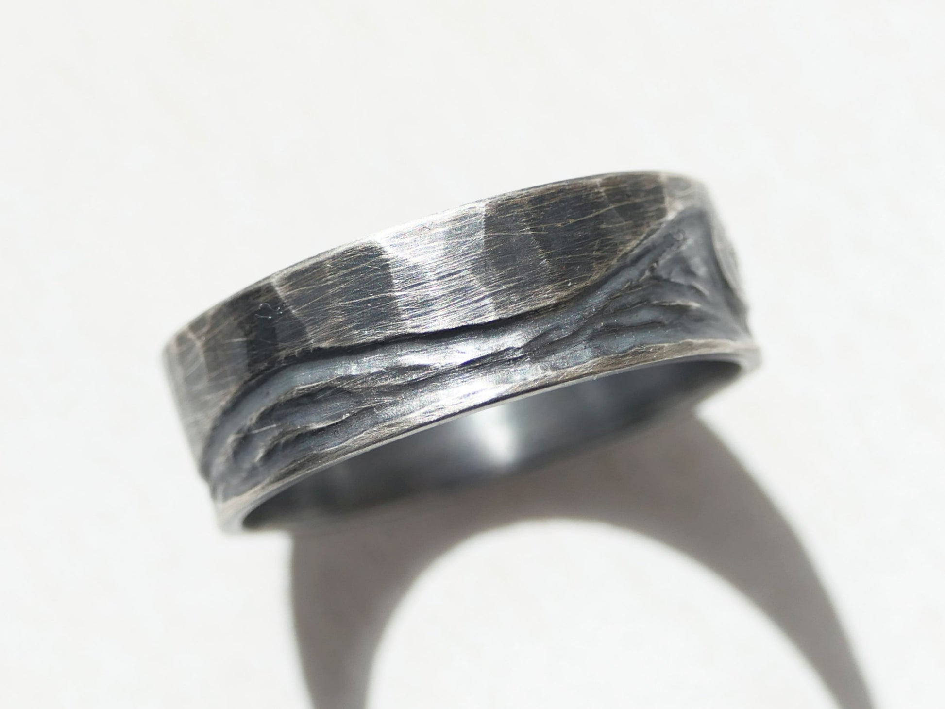 Silver wave ring Ocean wedding ring