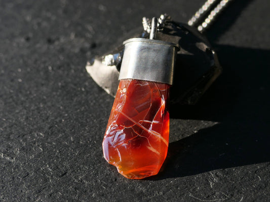 big fire opal pendant