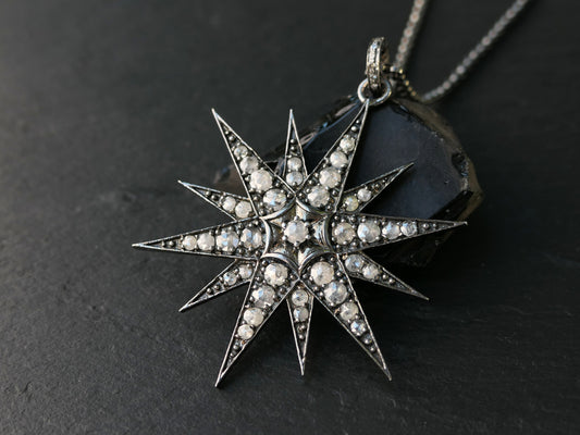 big North Star pendant, rose cut diamond pendant