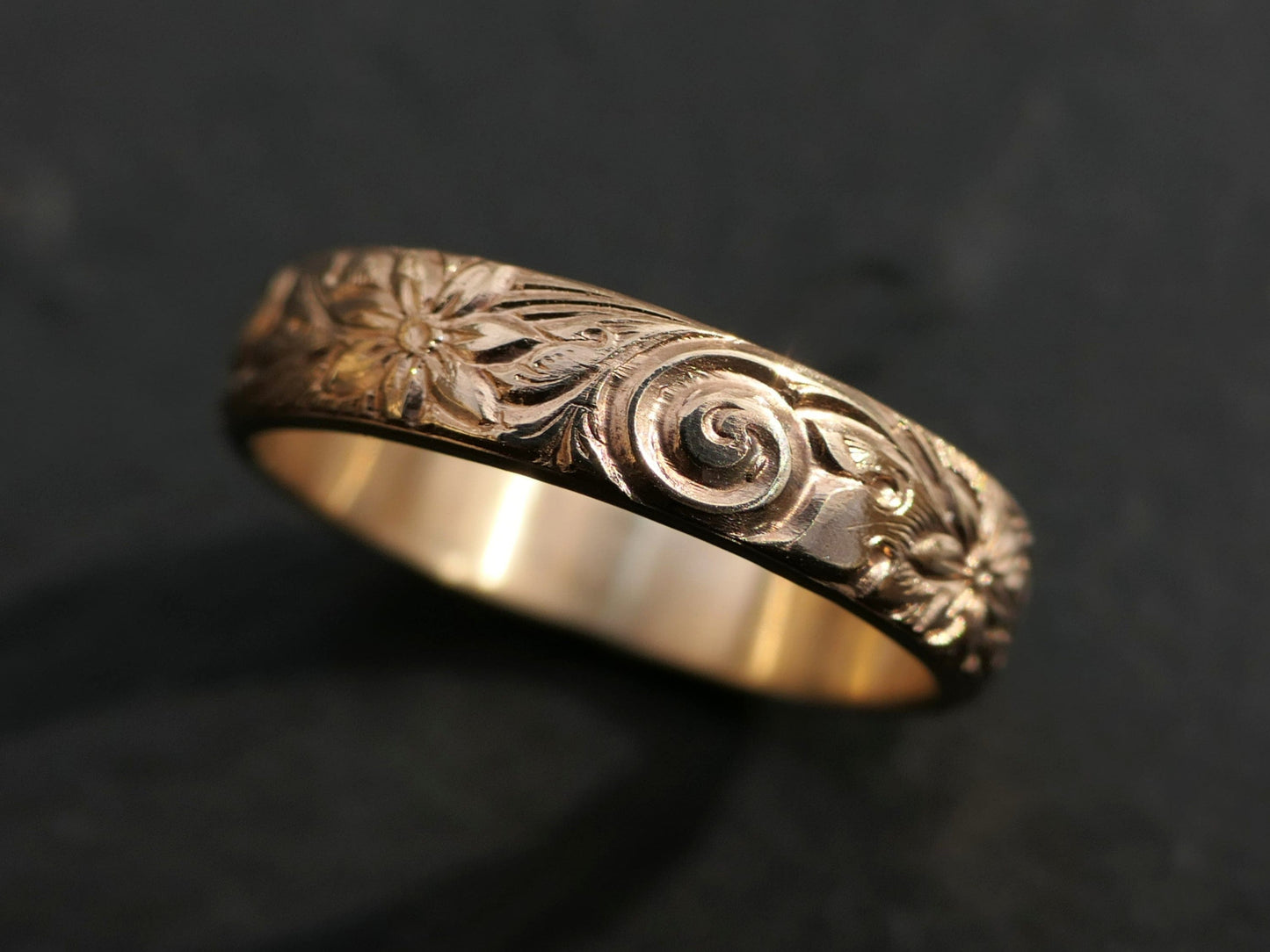 flower gold ring