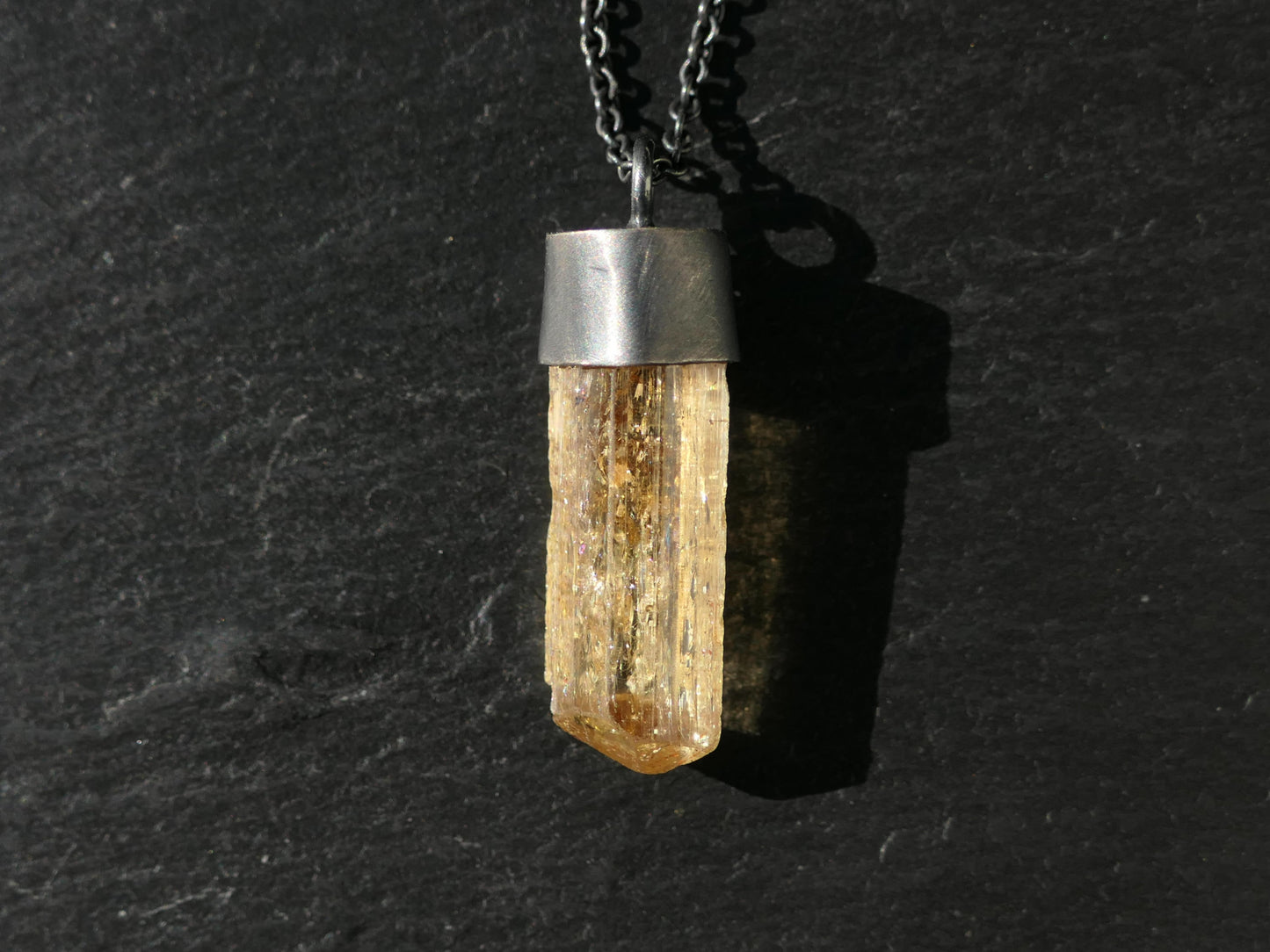Raw Imperial Topaz pendant natural Topaz charm