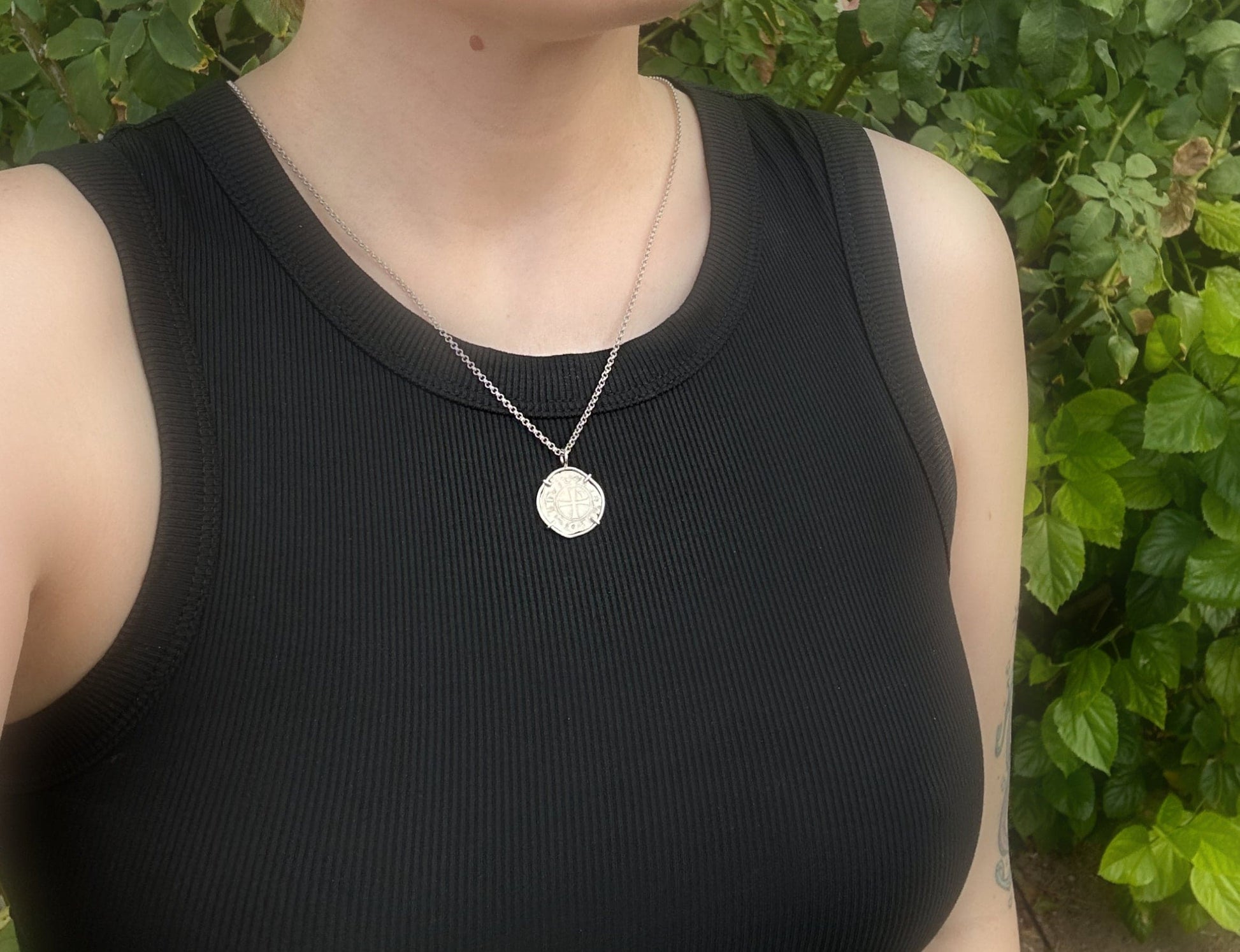 medieval silver coin necklace 