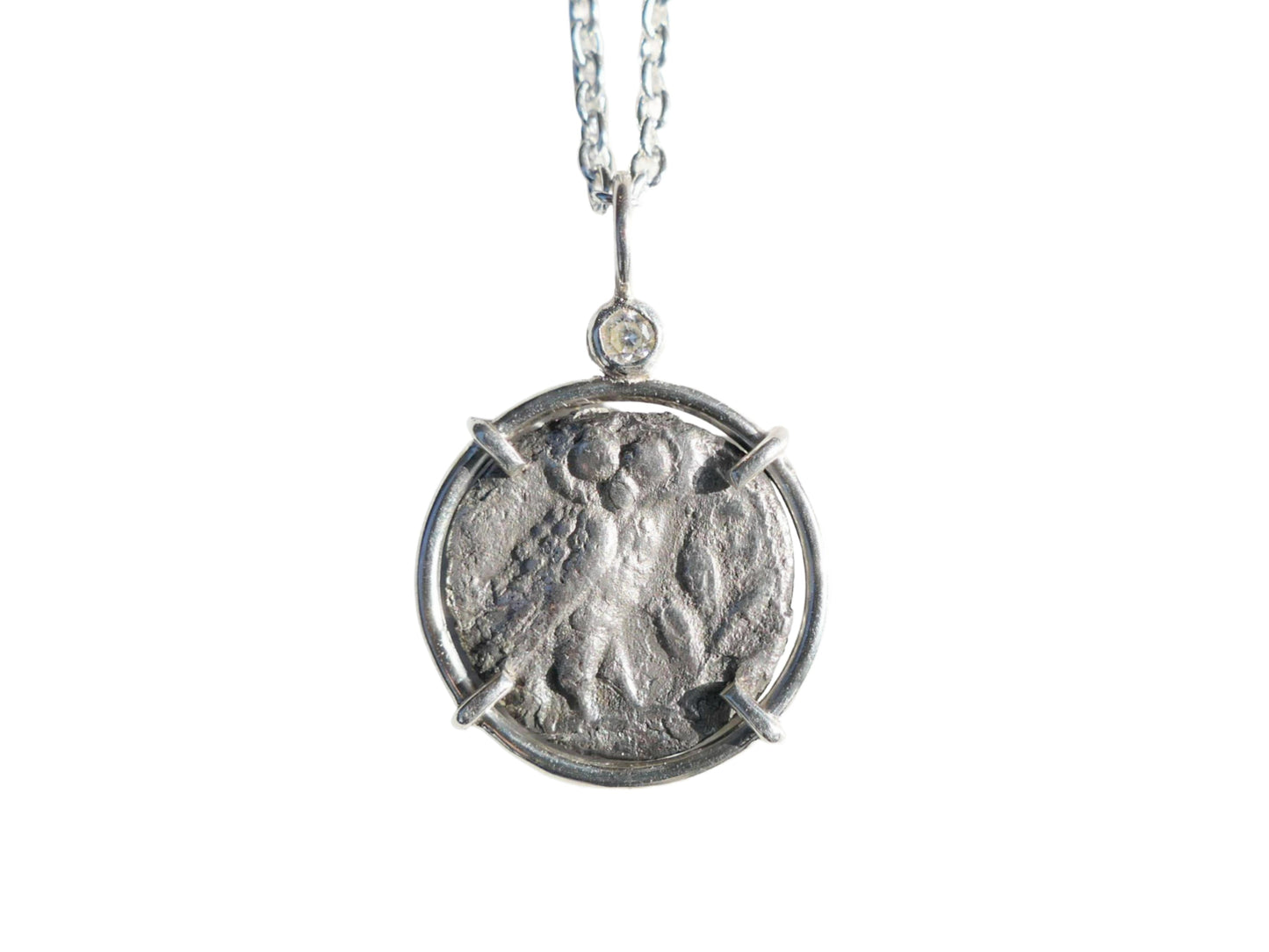 Authentic silver owl coin Calabria Tarentum Drachm