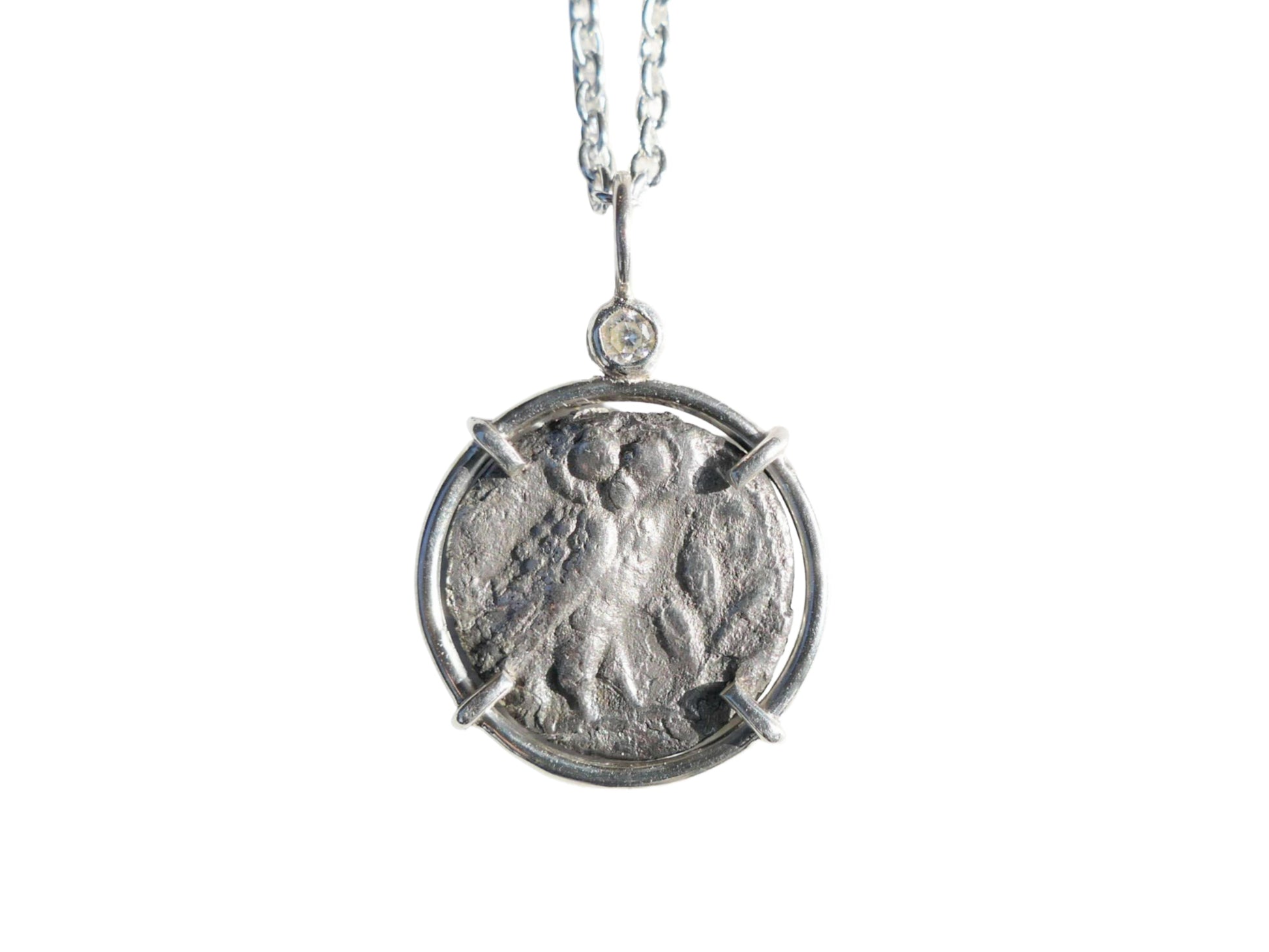 Authentic silver owl coin Calabria Tarentum Drachm
