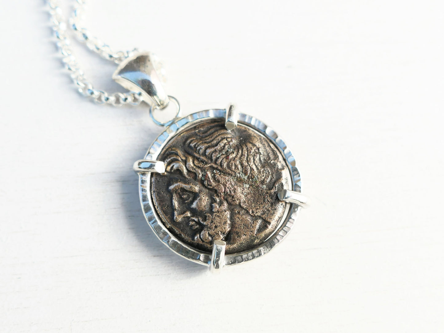 Hieron II Syracuse ancient Greek Poseidon coin pendant
