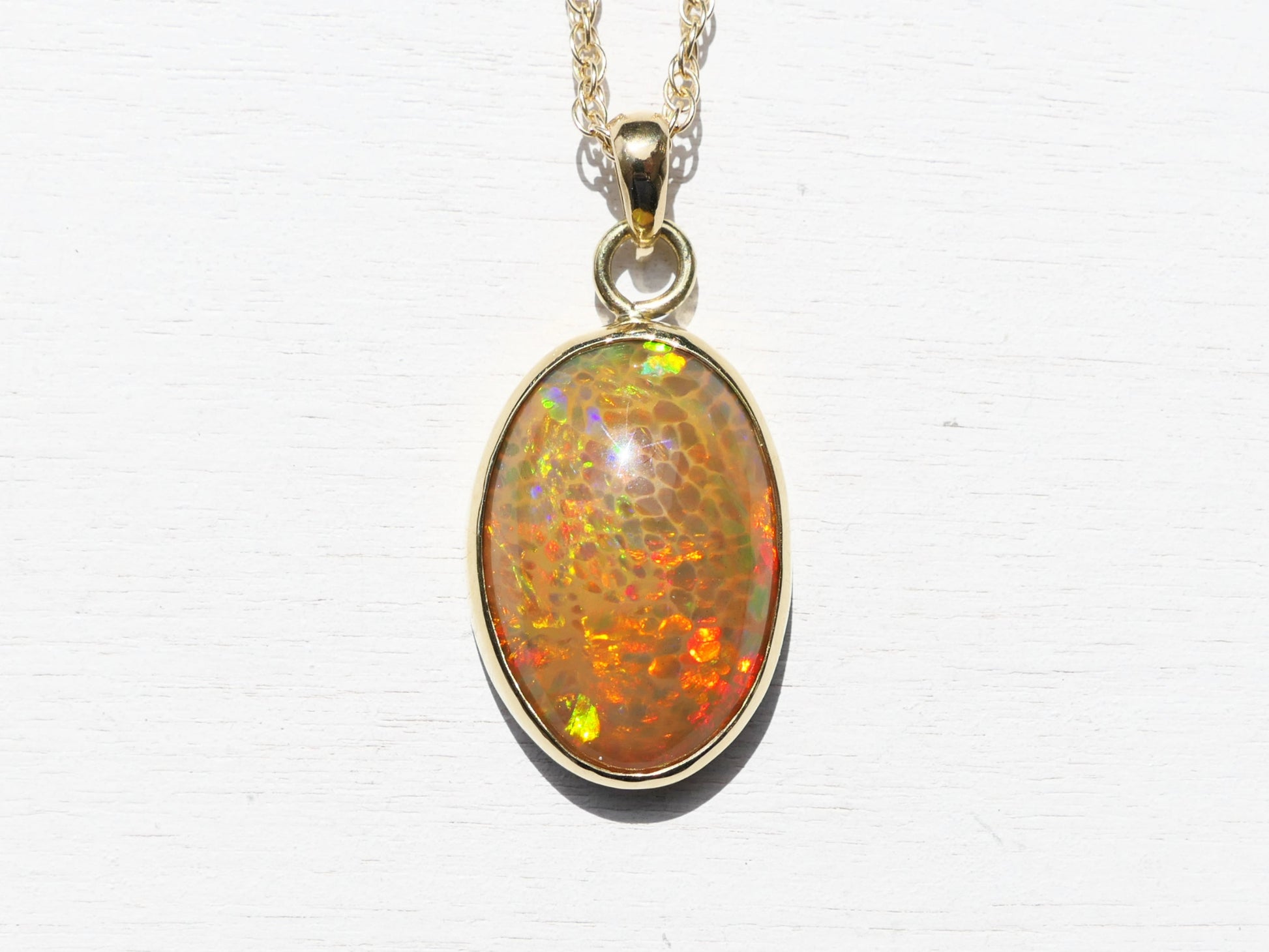 18K gold honeycomb welo opal 