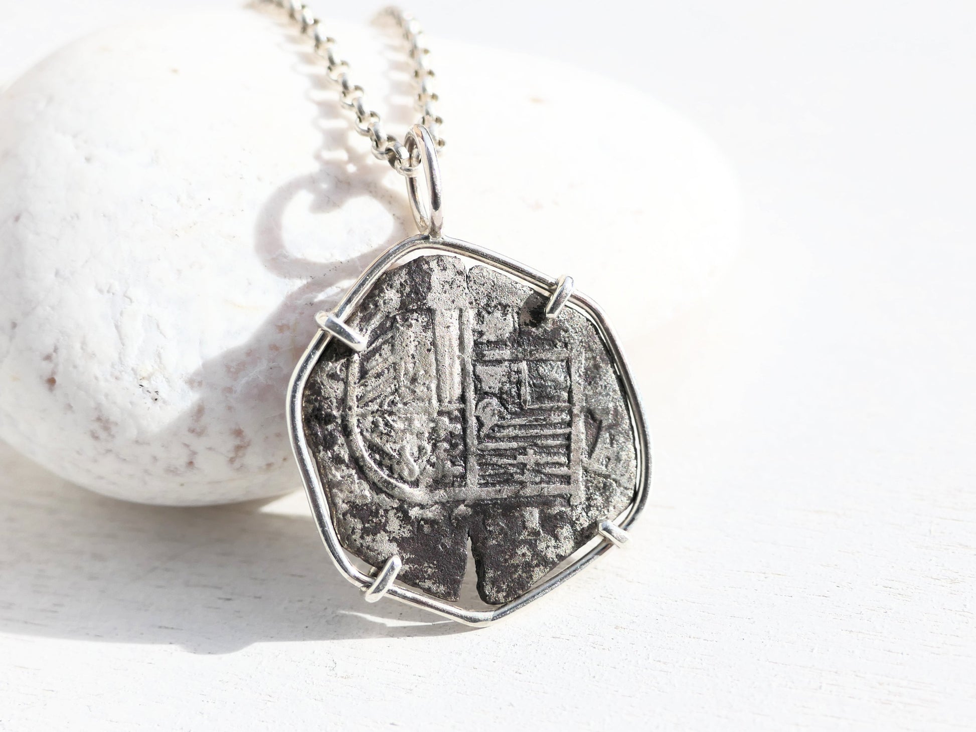 Colonial silver coin cob coin jewelry