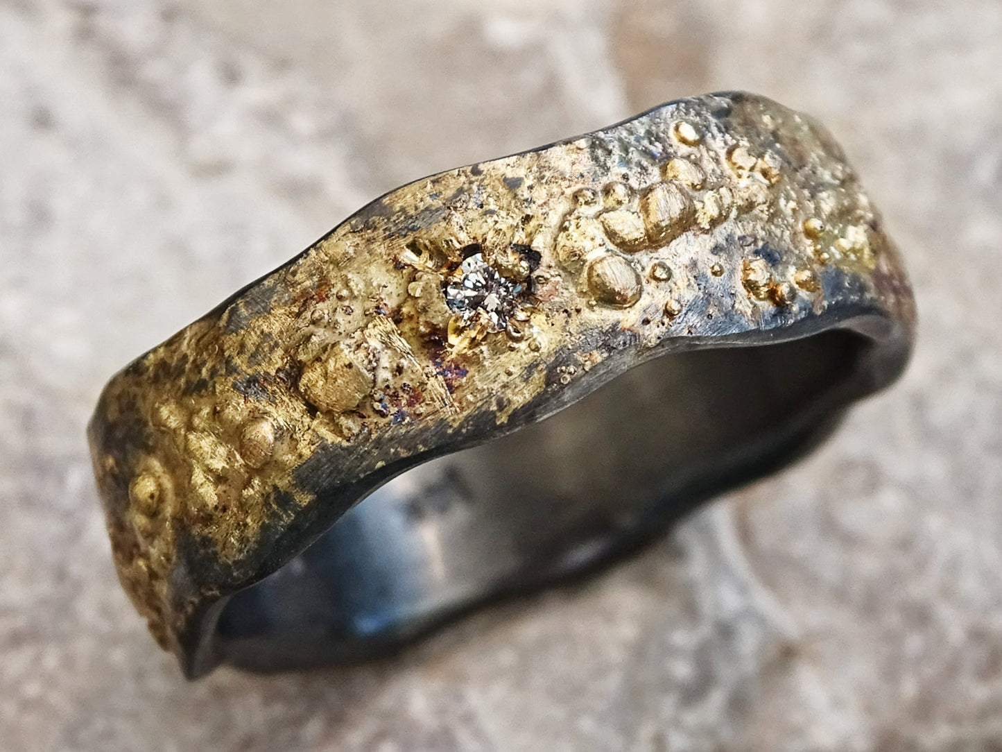 gold silver ring unique wedding ring