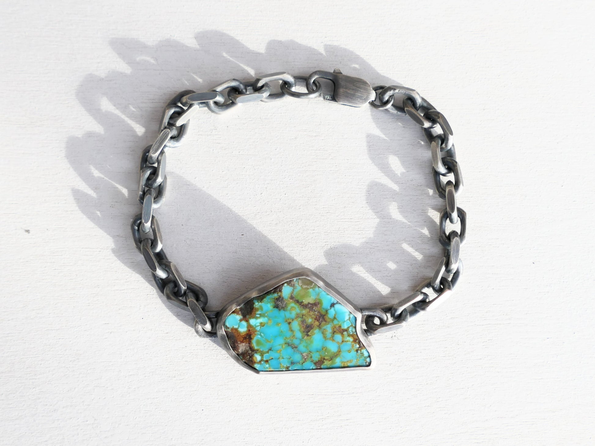 One of a Kind Large Turquoise Nugget Bracelet