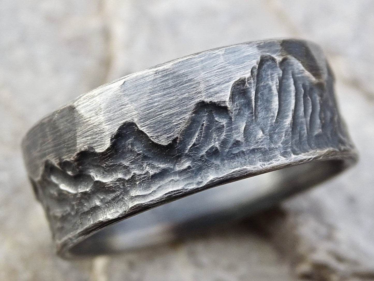 custom mountain ring unique wedding ring