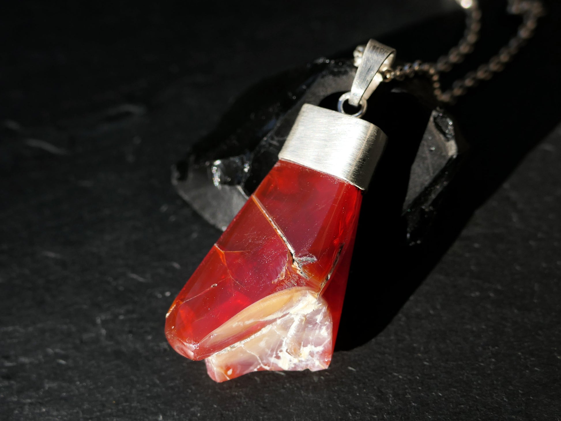 fire opal pendant