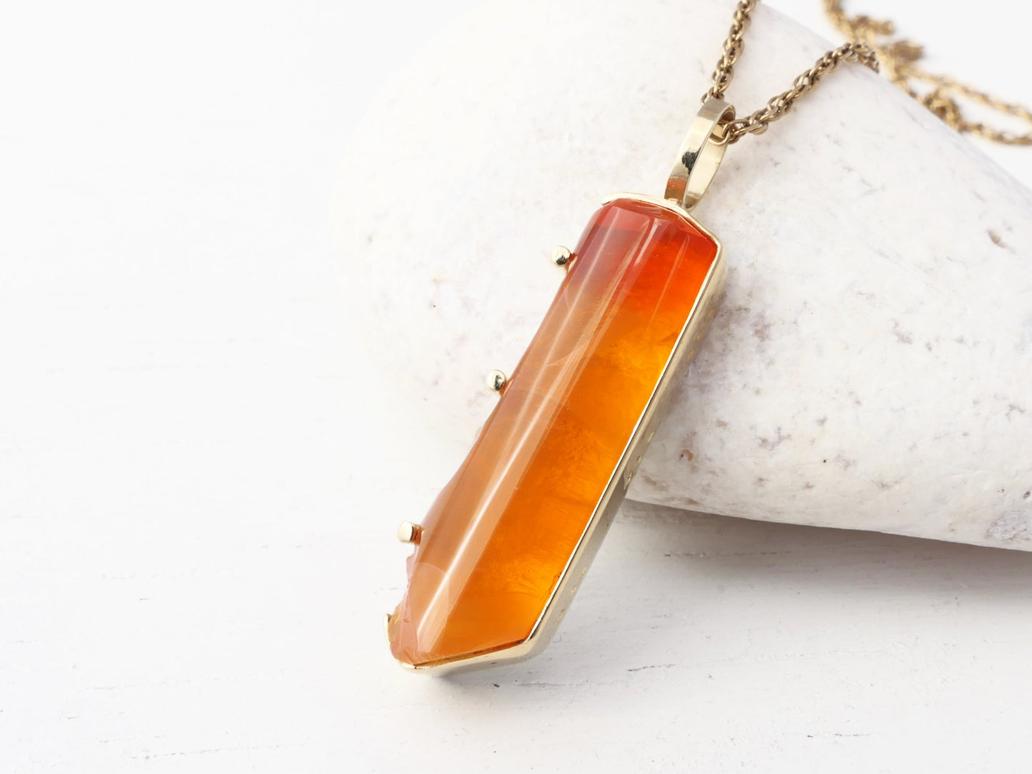 one of a kind fire opal necklace