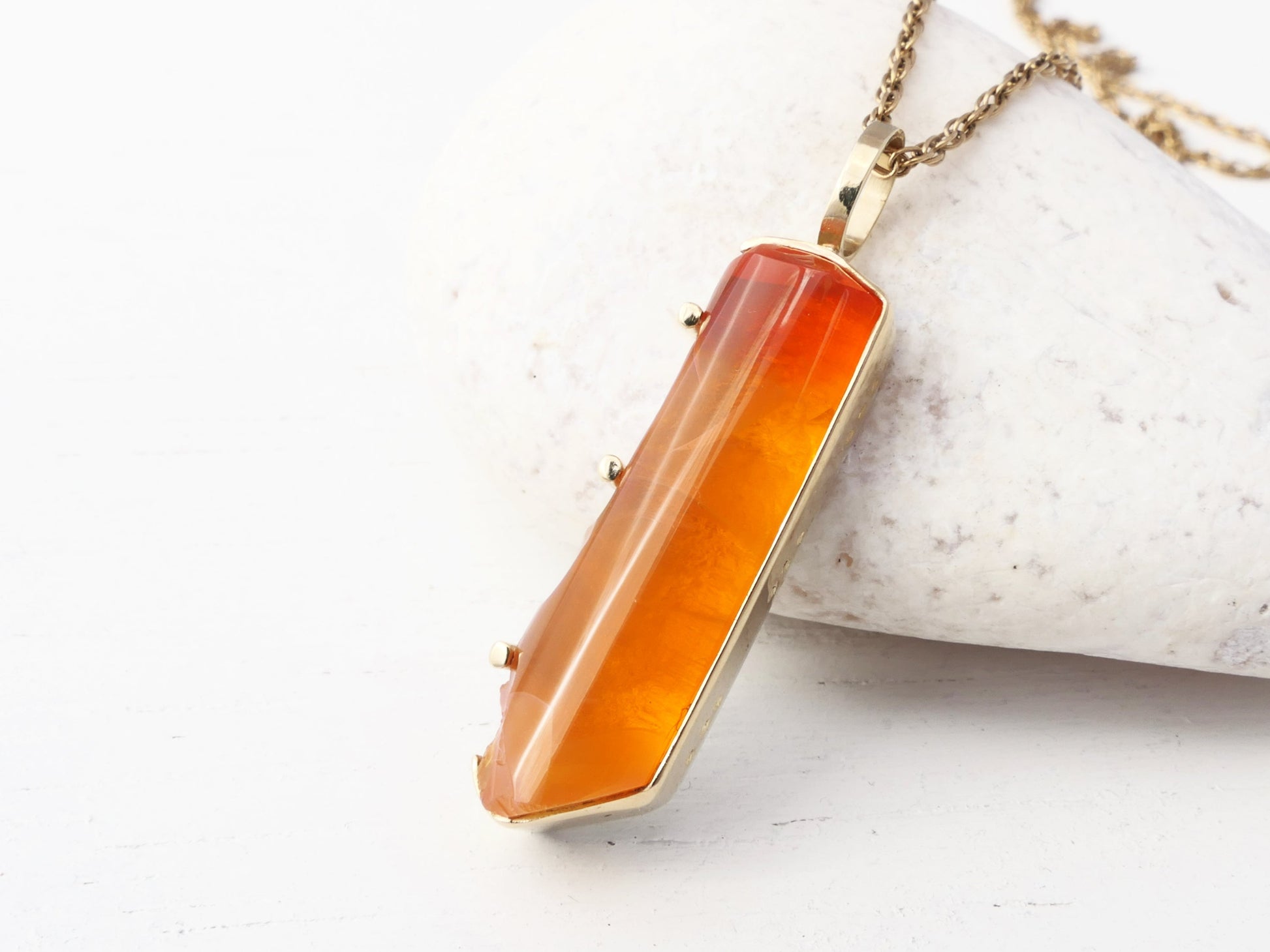 one of a kind fire opal necklace