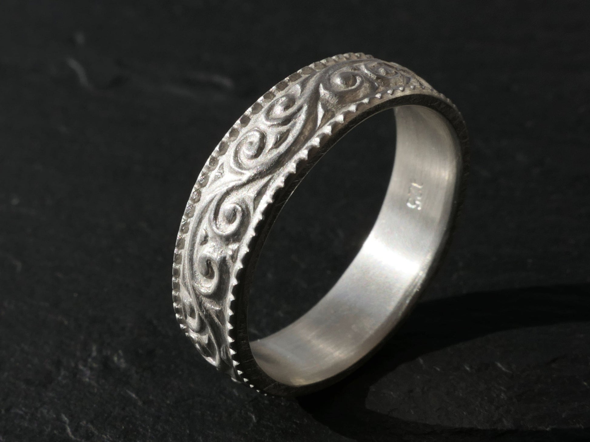 silver wedding band eternity ring