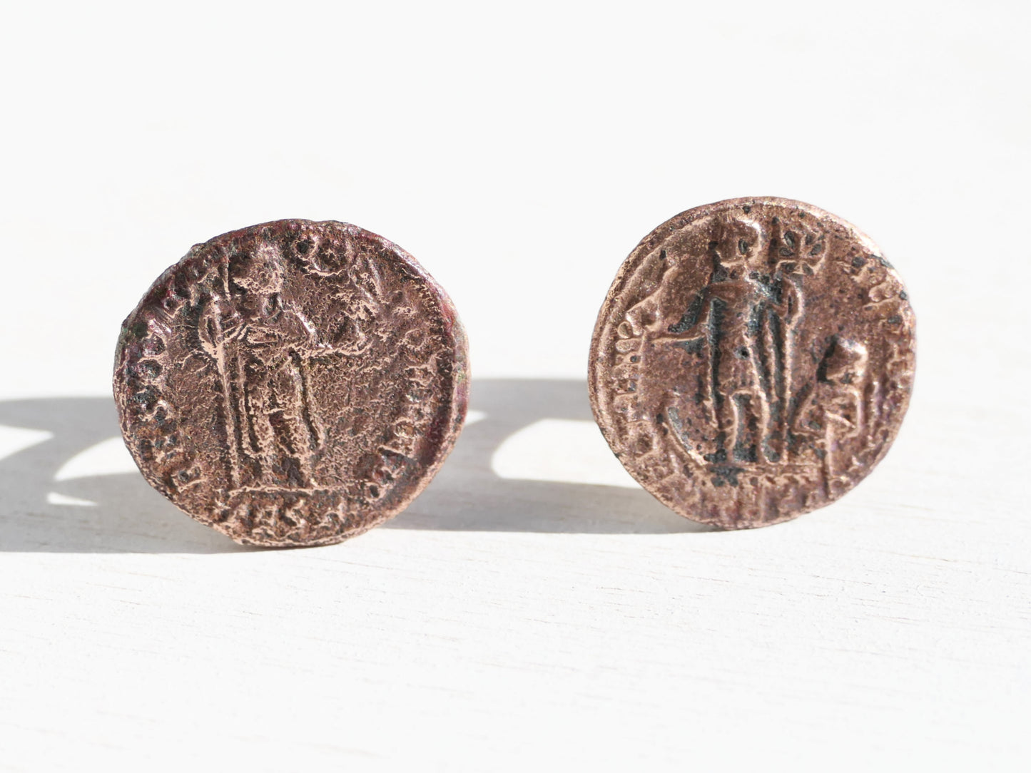 ancient bronze coin cufflinks