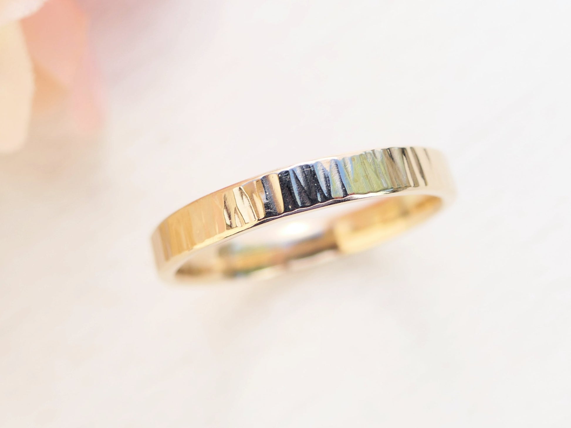 14k Gold Wood Grain Ring elegant gold ring