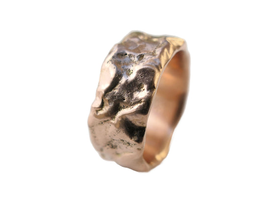 solid molten gold wedding ring