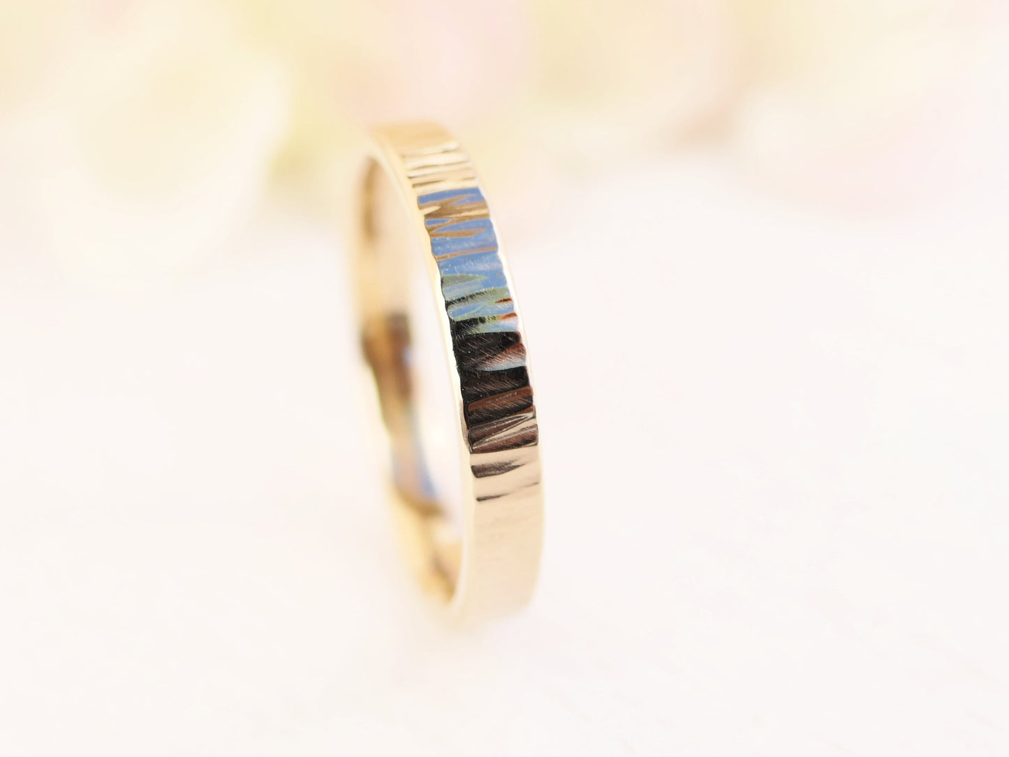 14k Gold Wood Grain Ring