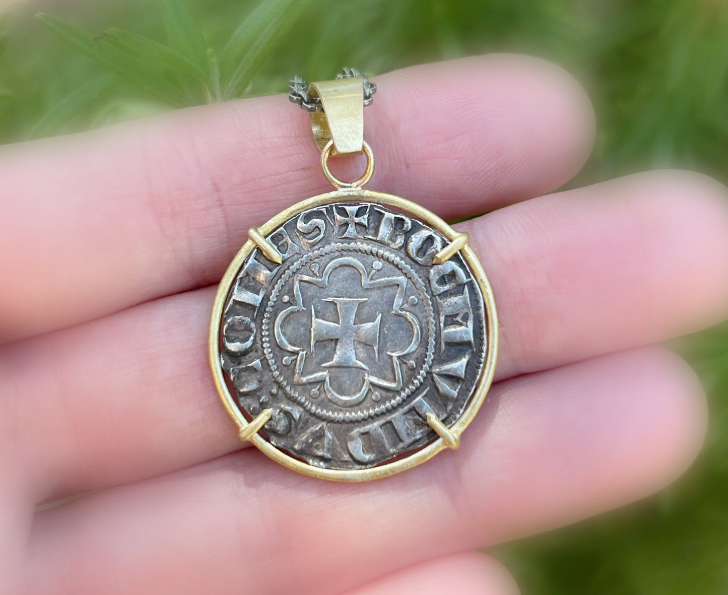 large Templar coin pendant