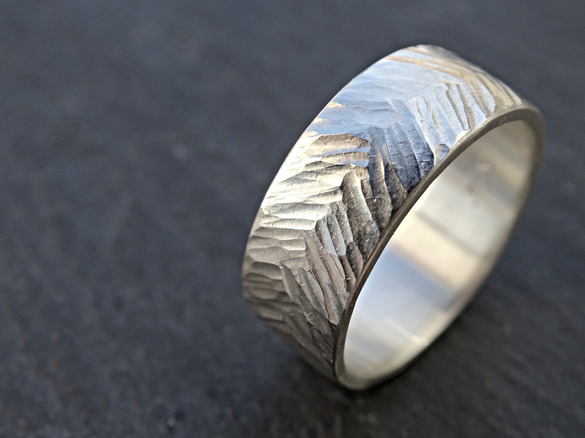 silver chevron ring