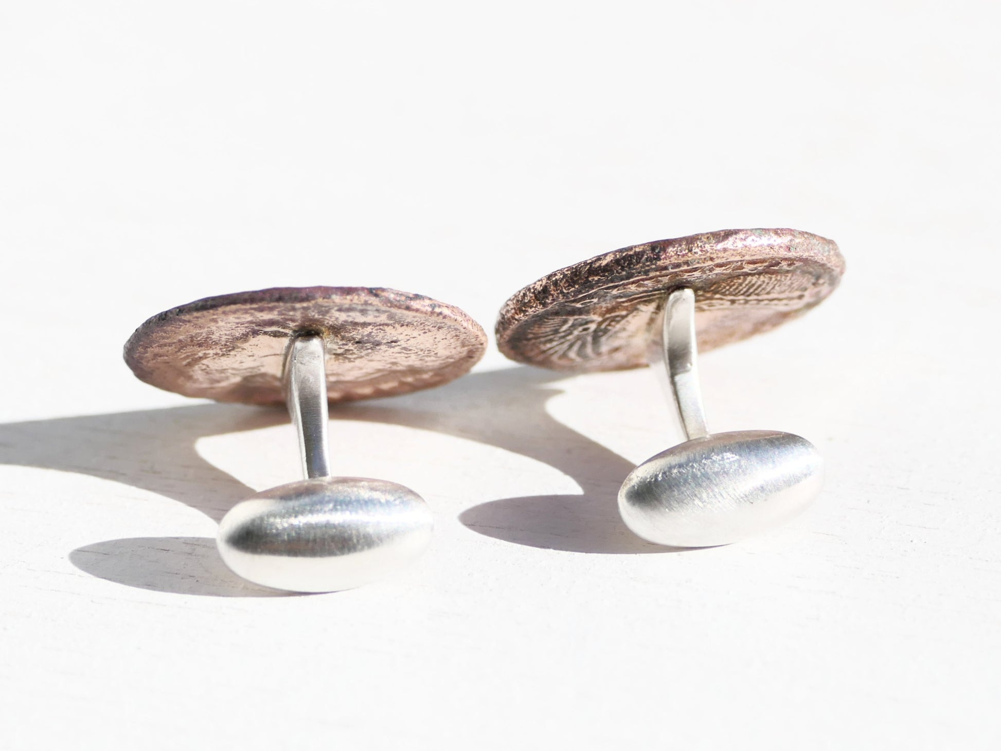 coin cufflinks with sterling silver backs
