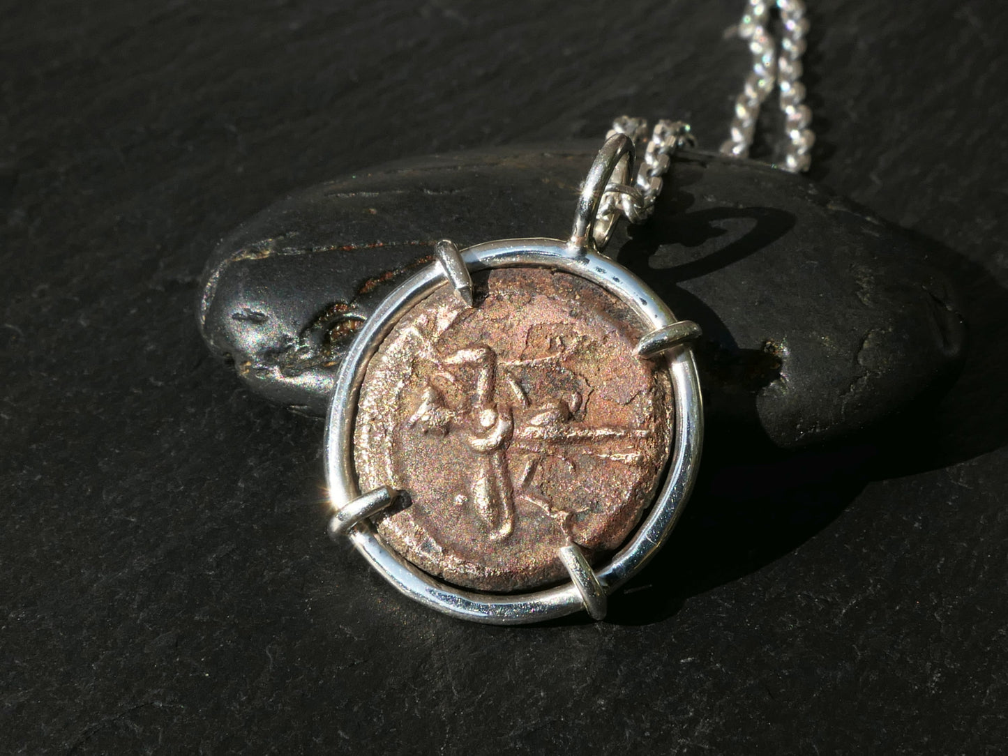Bronze Greek Owl Coin pendant charm