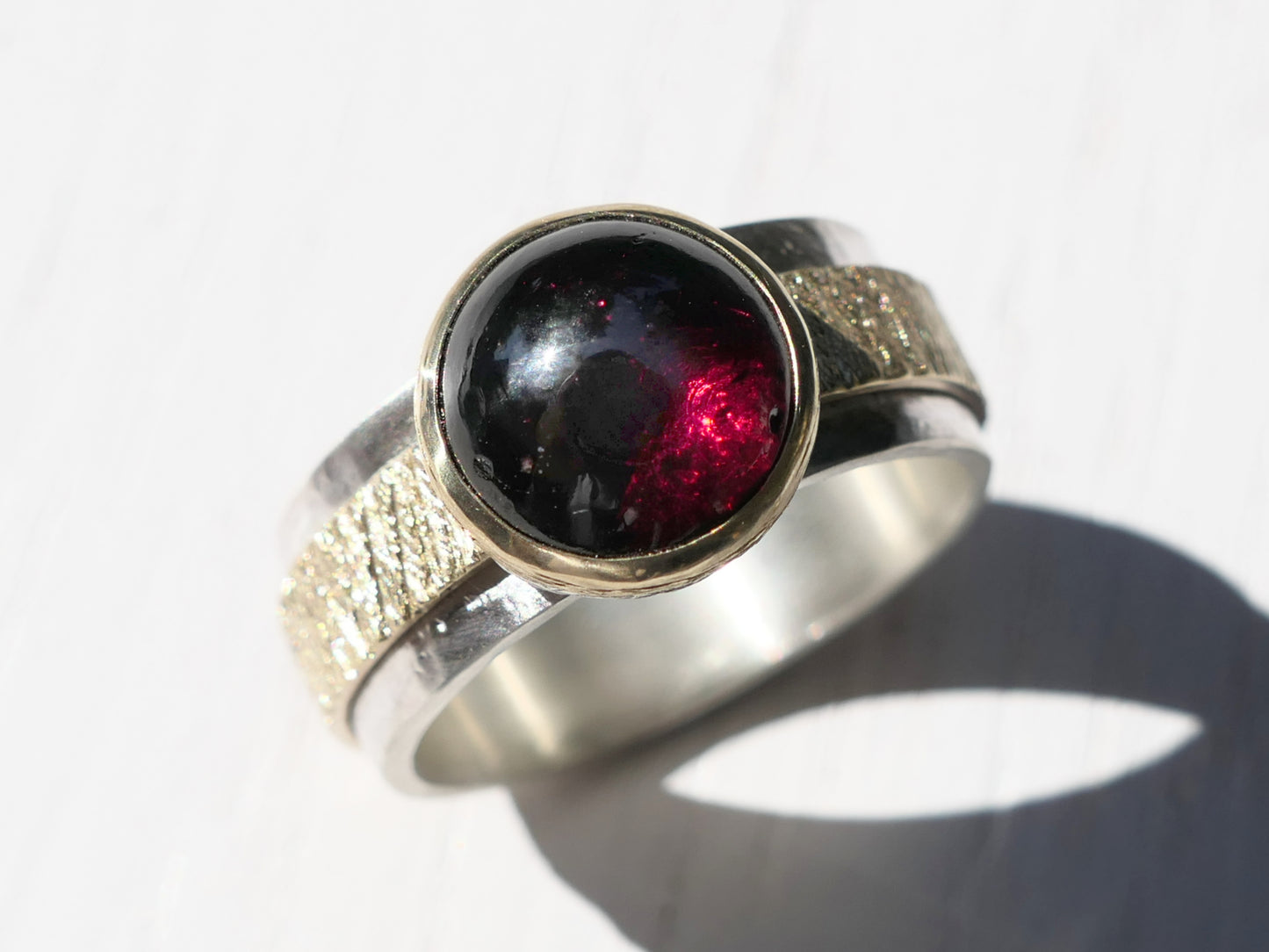 garnet statement ring