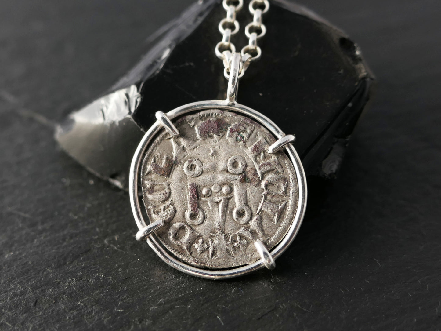 real Crusader coin pendant