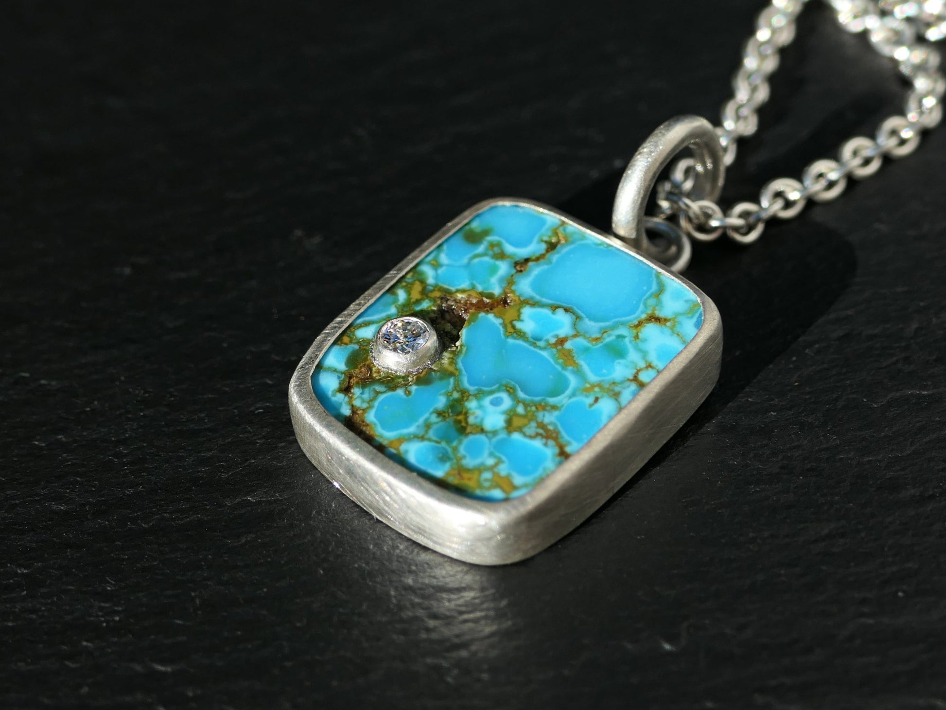 minimalist turquoise pendant handcrafted turquoise jewelry