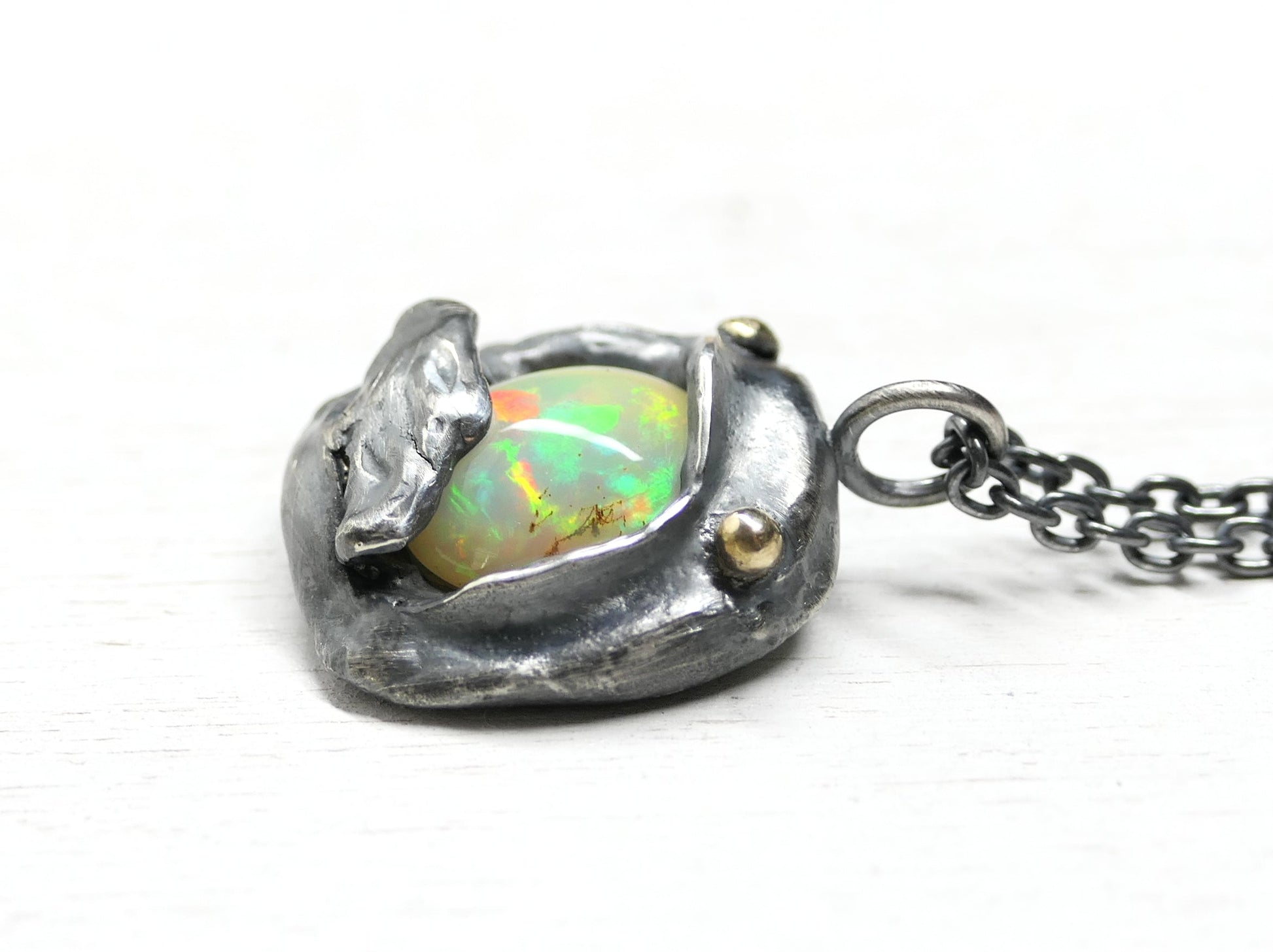 one of a kind Ethiopian opal pendant opal eater