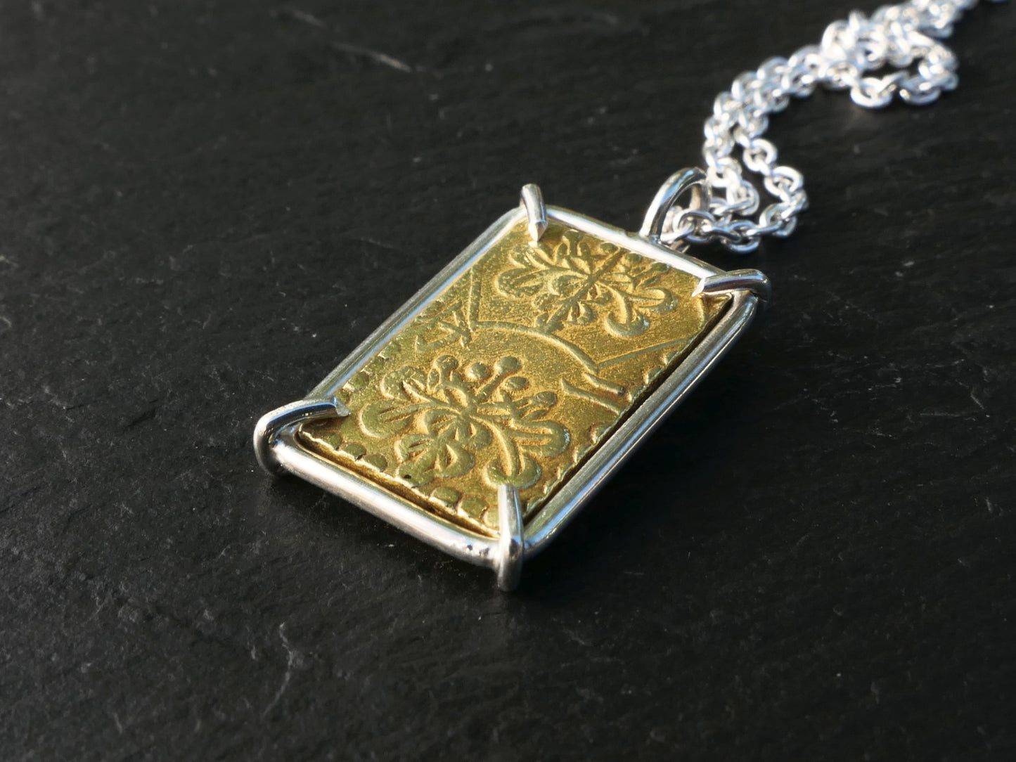 Nibu-kin coin pendant Samurai coin Samurai gold coin rectangle