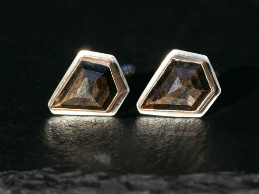 golden sheen sapphire cufflinks