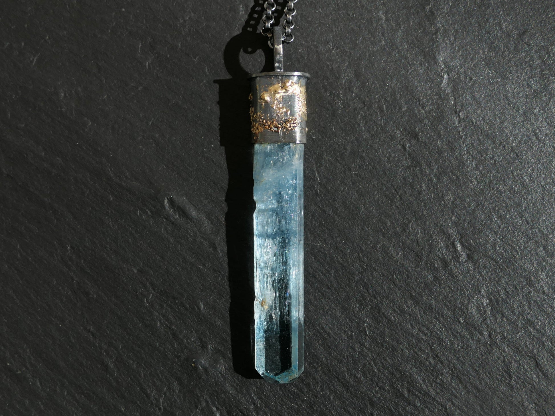 aquamarine crystal necklace