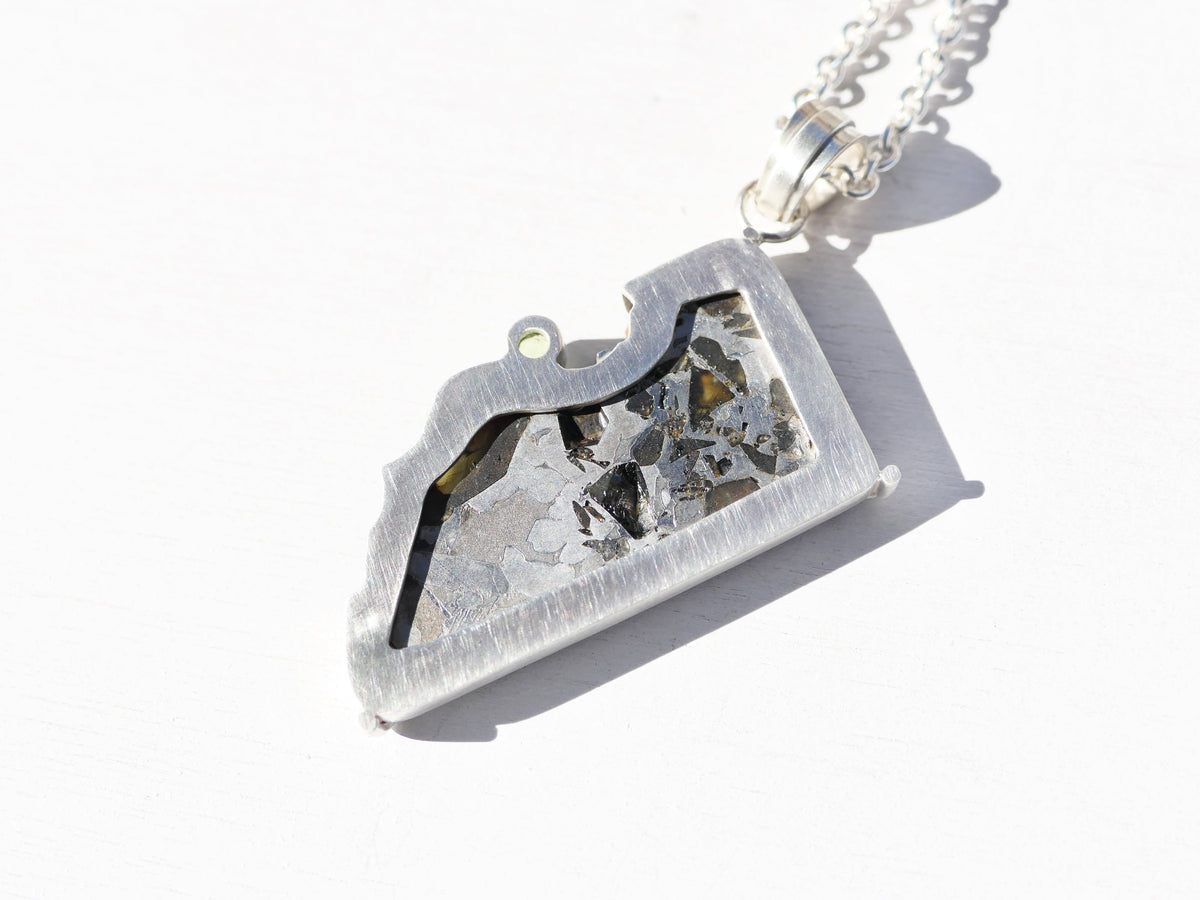 Pallasite Meteorite with Windmanstatten Pattern