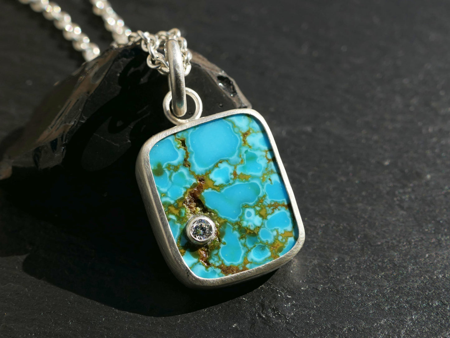 Diamond and Turquoise pendant